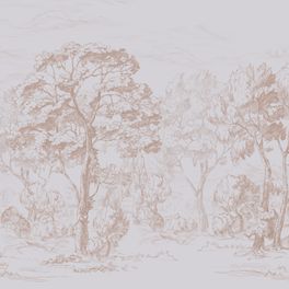 Панно "Sketch" арт.ETD9 002/1, из коллекции Etude, фабрики Loymina, большого размера с изображением деревьев в лесу в виде карандашного рисунка, купить в шоу-руме в Москве